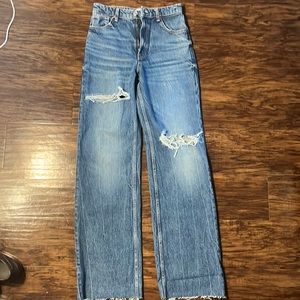 Zara high waisted flare blue jeans